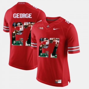 Pictorial Fashion For Men's Eddie George OSU Jersey Red #27 466522-960